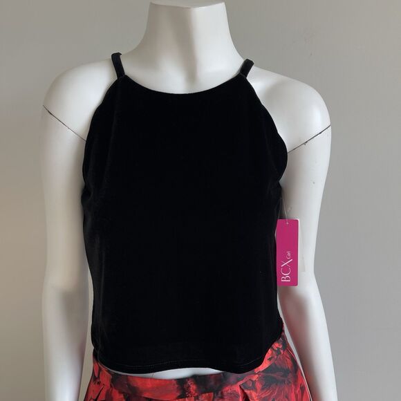 BCX Big Girls Size 16 2pc Scalloped Velvet Top & Floral Bubble Skirt Set Holiday - Picture 2 of 10